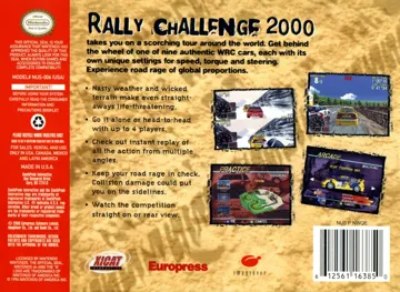 Rally Challenge 2000 (USA) box cover back